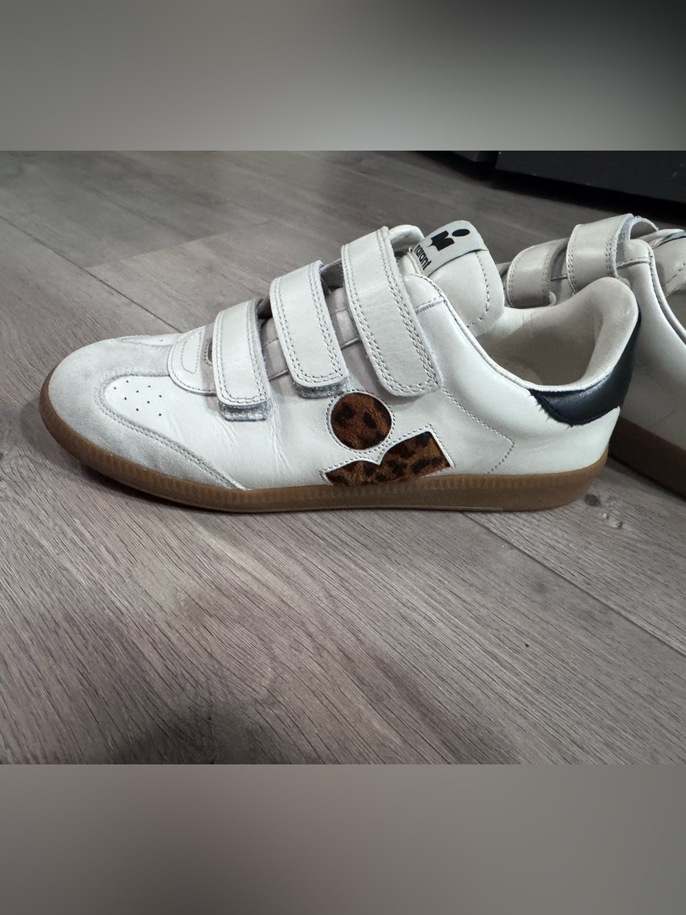 Isabel Marant  White Sneakers with Leopard Accent